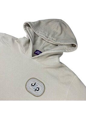 JSP Men's 100% Cotton Pullover Hoodie Beige • USA • Small